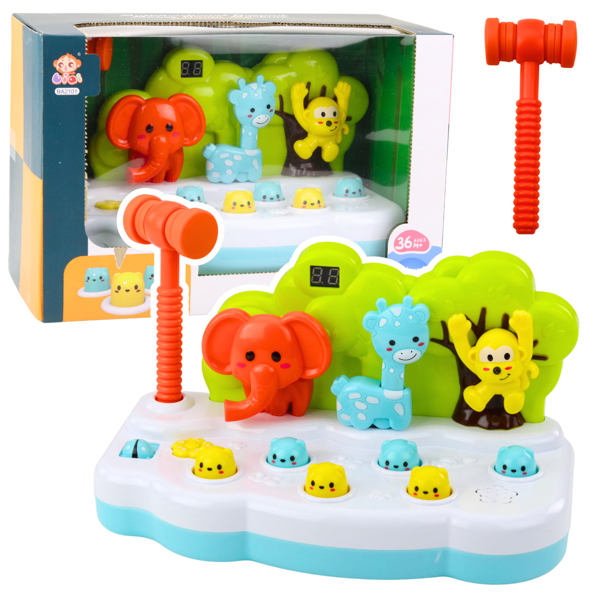 Whack-a-mole Animals Skill Game Counter Hammer Color