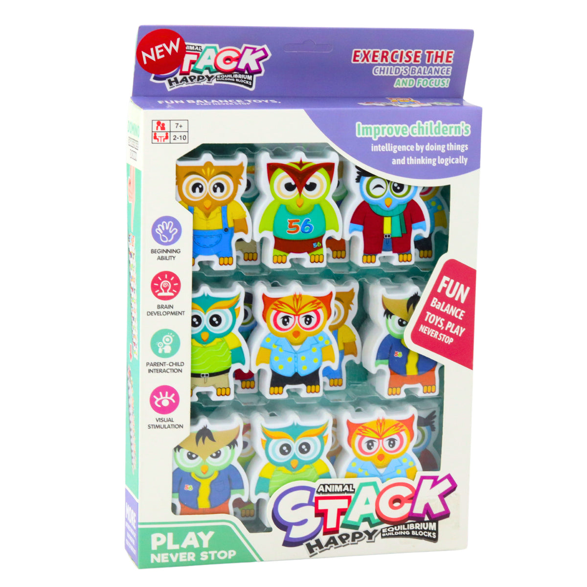 Educational Game Owls Arcade Logic Puzzle Domino 18 Pcs.