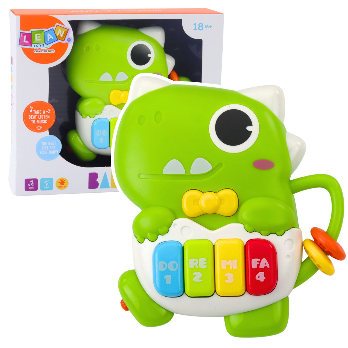 Mini Piano For Toddlers Dinosaur Green Lights And Sounds