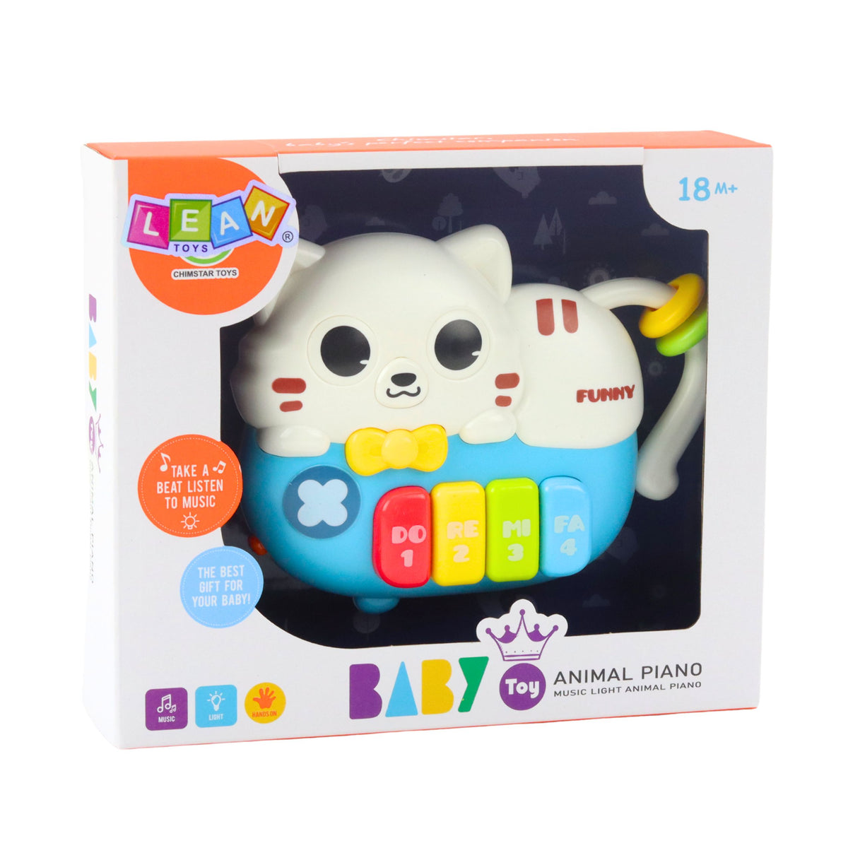 Mini Piano For Toddlers Kitten Blue Lights Sounds