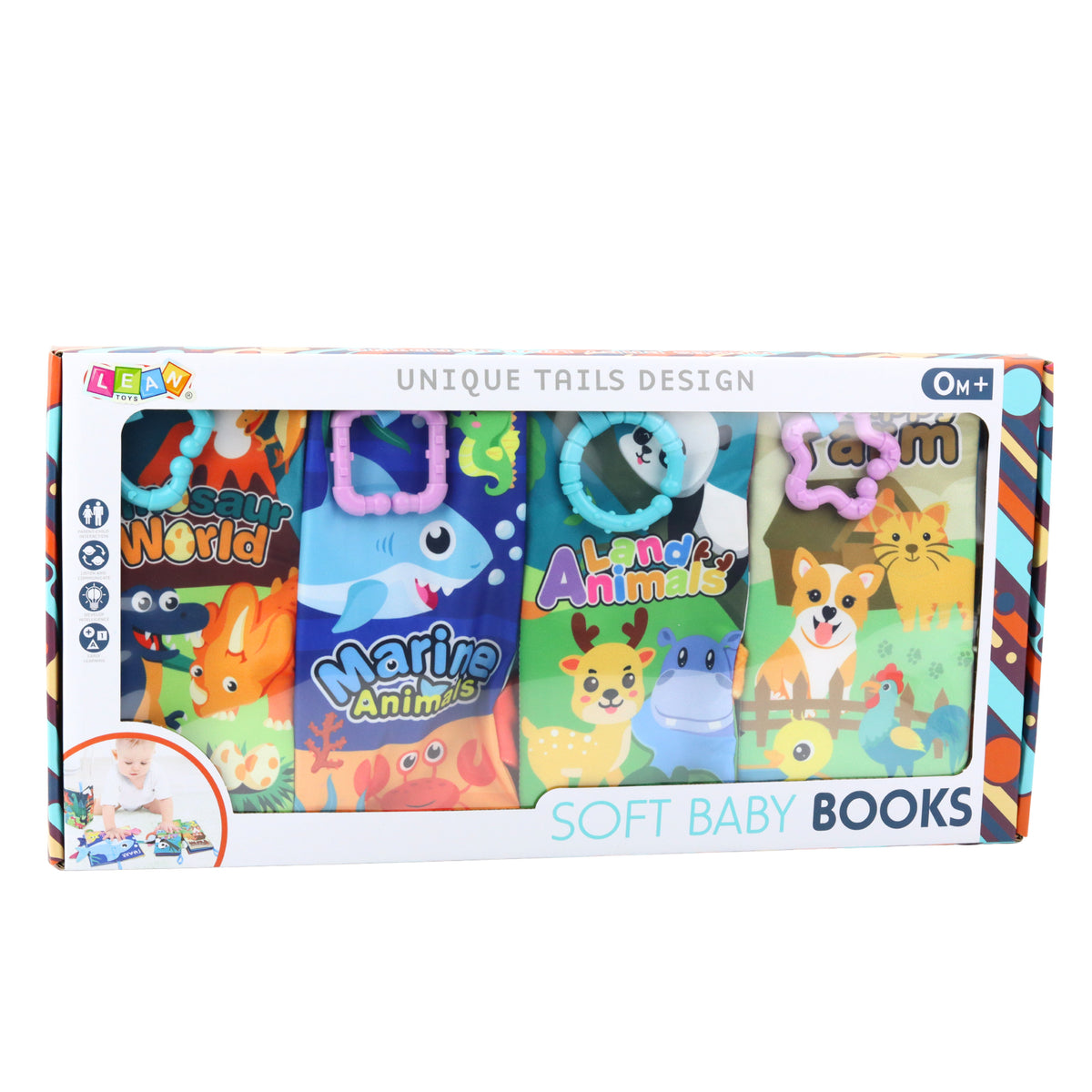 Set Of Soft Colorful Educational Sensory Books For Toddlers 4pcs