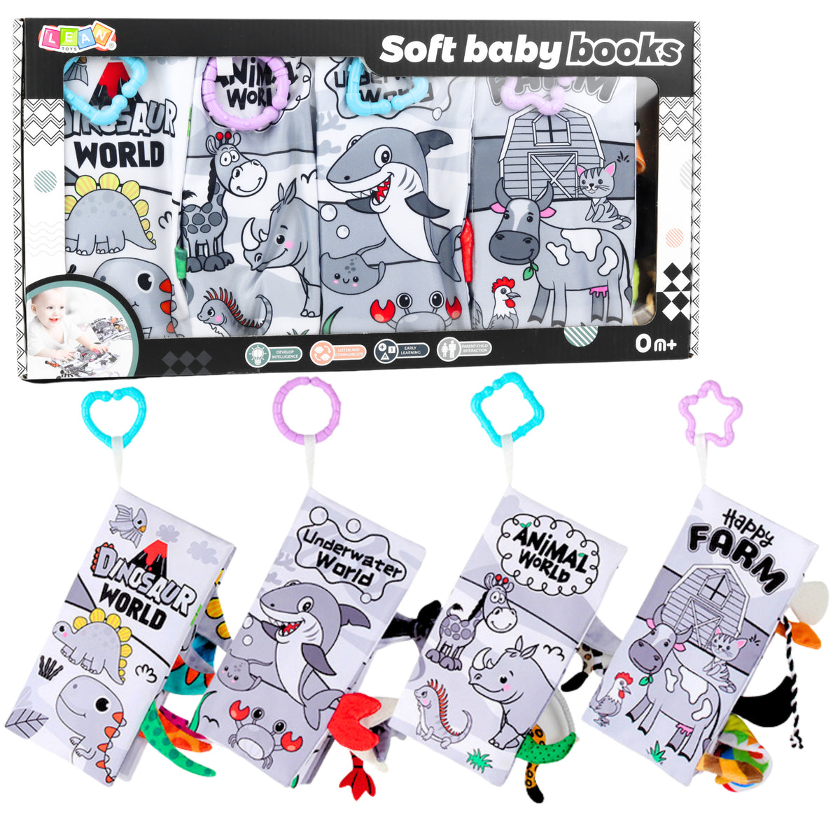 Set Of Soft Educational Sensory Books For Toddlers 4pcs