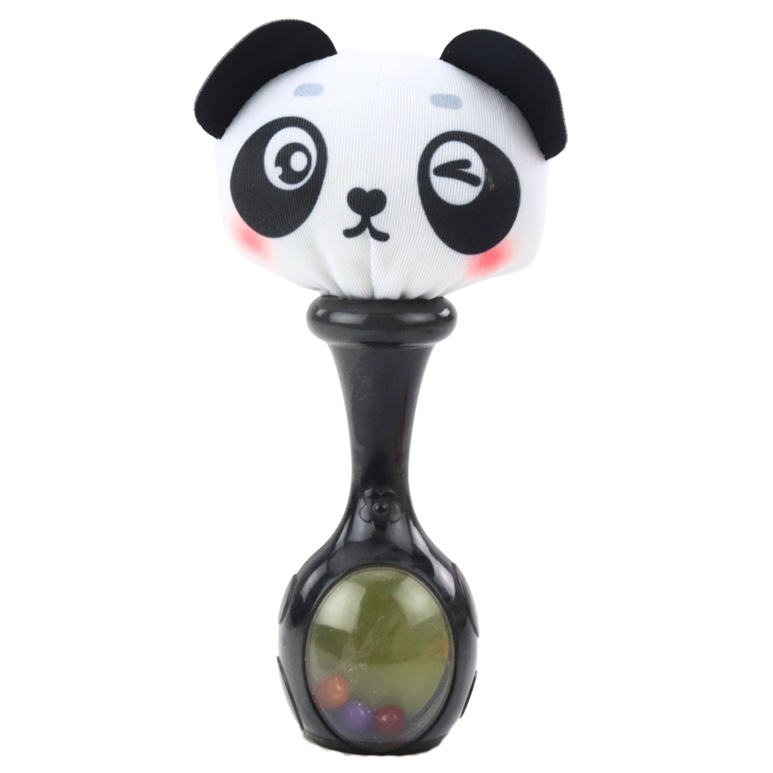 Set Of Rattles With Soft Balls Monkey Panda Patterns 2 Pcs