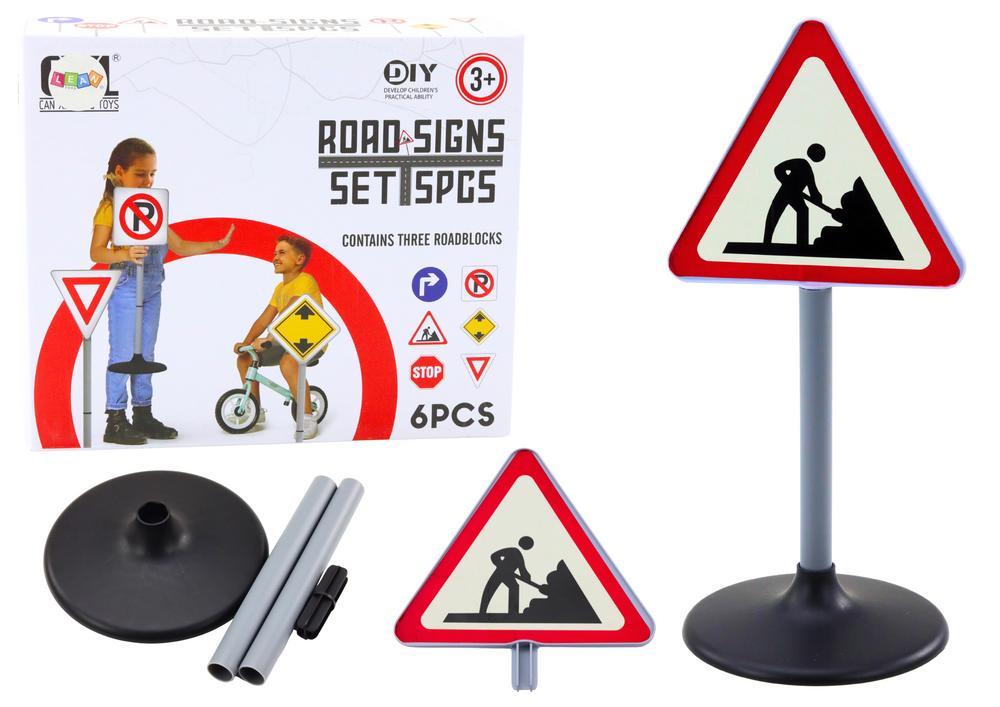 Grand panneau d'avertissement de travaux routiers éducatif 70 cm