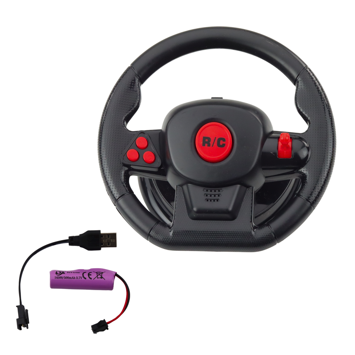 Remote Controlled Rc Racing Car Steering Wheel Lights Sounds 1:12 Red