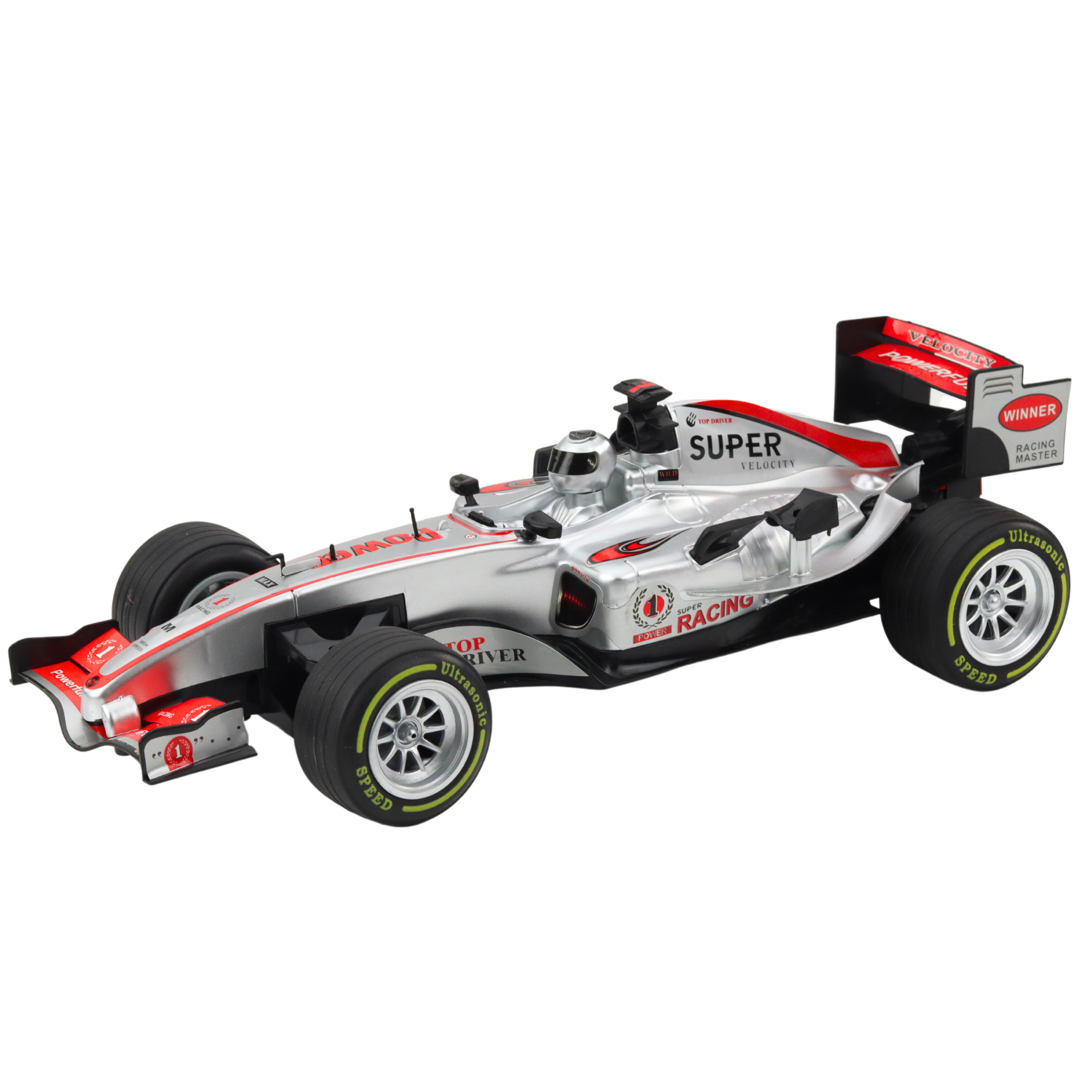 Remote Controlled Rc Racer Steering Wheel Lights Sounds 1:12 Silver