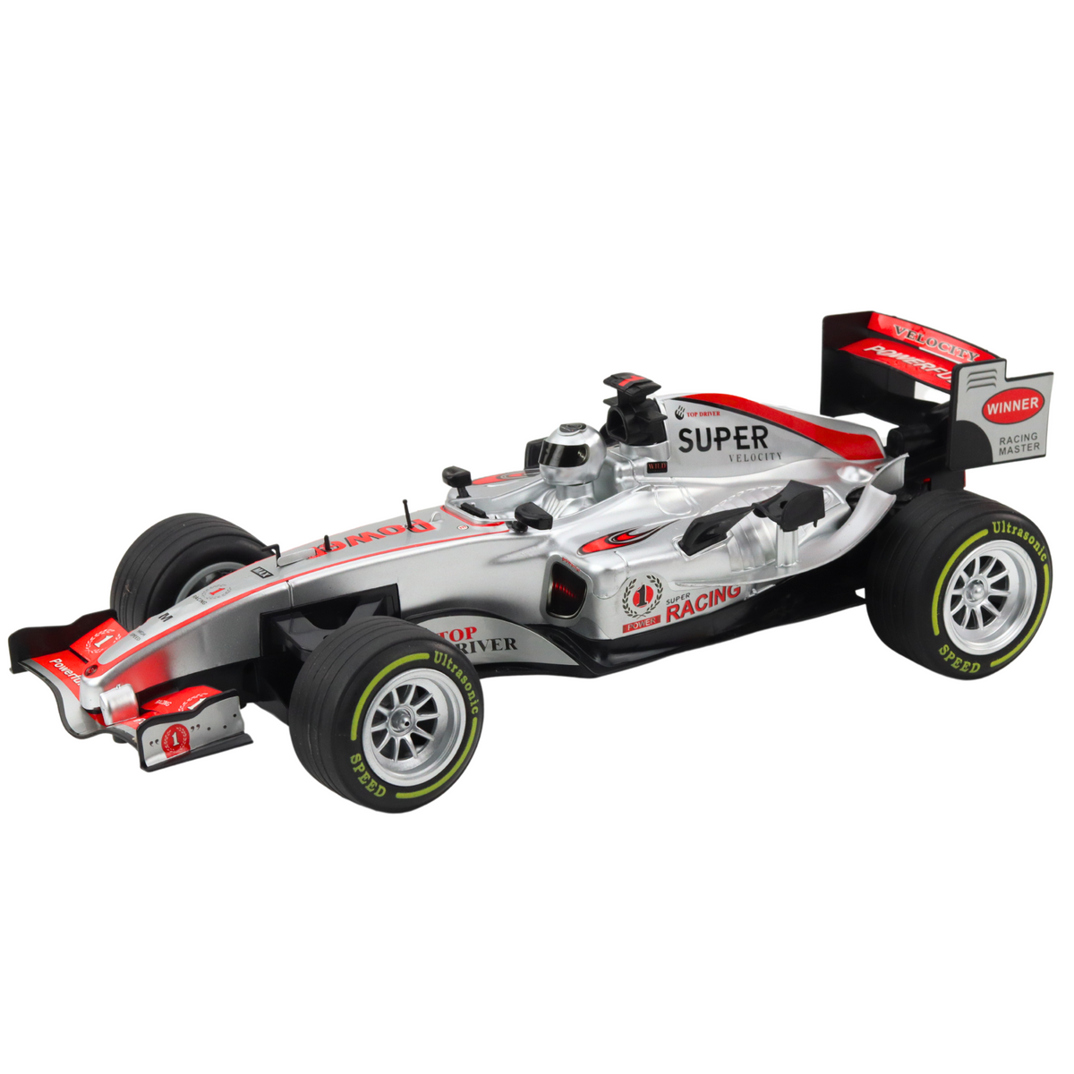 Remote Controlled Rc Racer Steering Wheel Lights Sounds 1:12 Silver