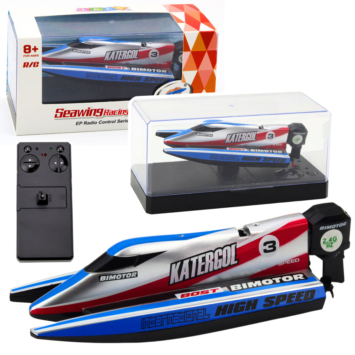 Remote Controlled Rc Motorboat Blue-silver 14cm