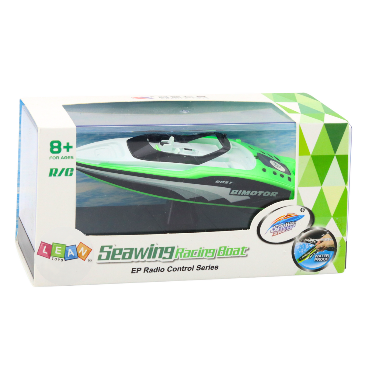 Lancha Rc Control Remoto Blanco-verde 15cm