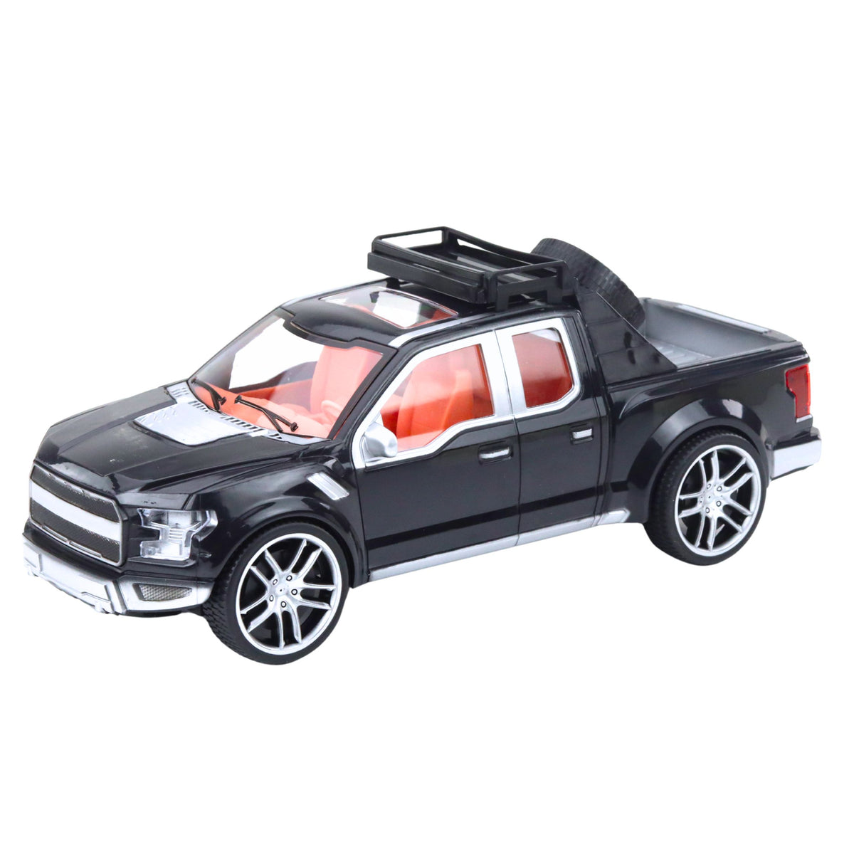 Set terreinauto's, zwarte sleepwagen, rode sportwagen, 59 cm