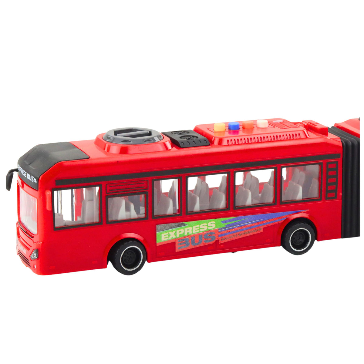 Articulated Bus Opening Doors Lights Sounds Red 1:16