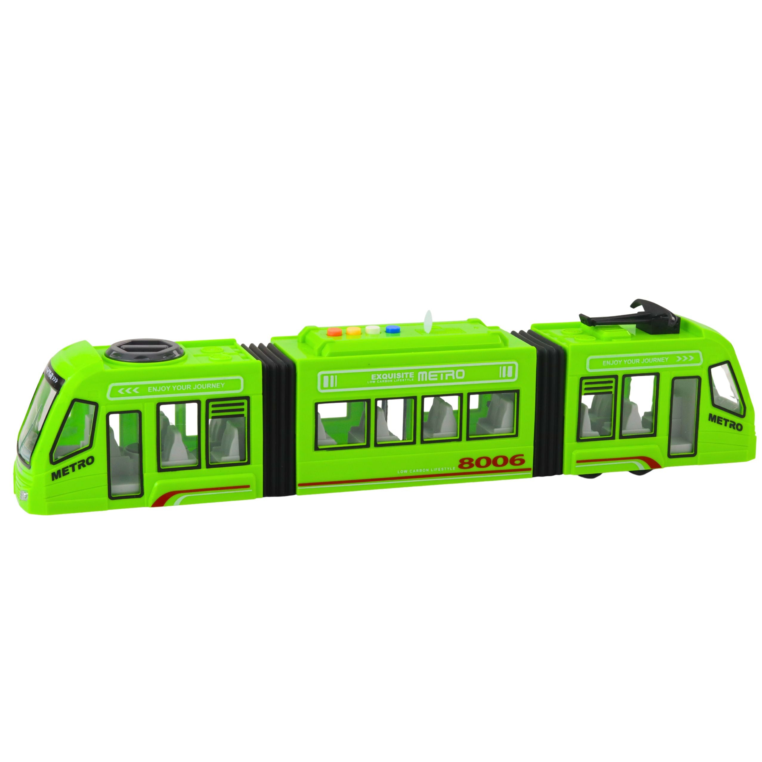 City Metro Tram Opening Doors Lights Sounds Green 1:16
