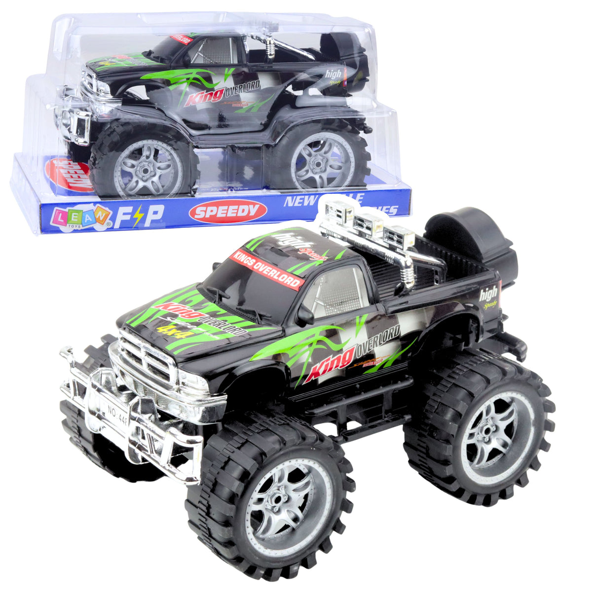 King Rear-wheel Drive Off-road Vehicle Green And Black 27cm