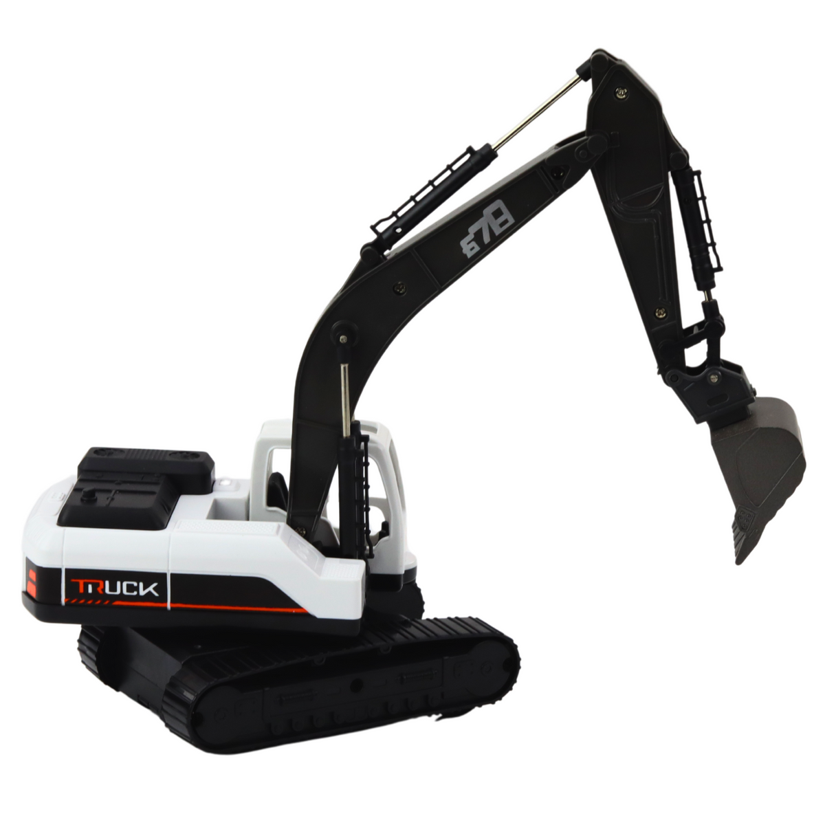 Crawler Excavator Metal Bucket Movable Joints 360° Rotation White