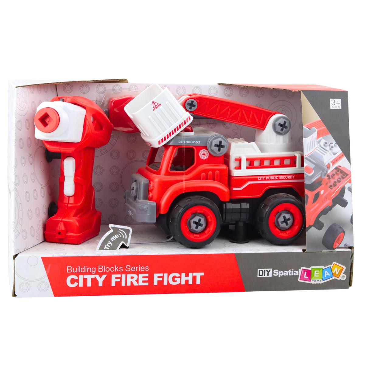 Fire Truck With Turning Boom Remote Controlled 2-in-1 Screwdriver