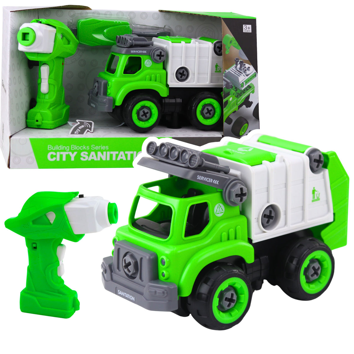 Garbage Truck Remote Controlled Rc Screwdriver Green 2 In 1