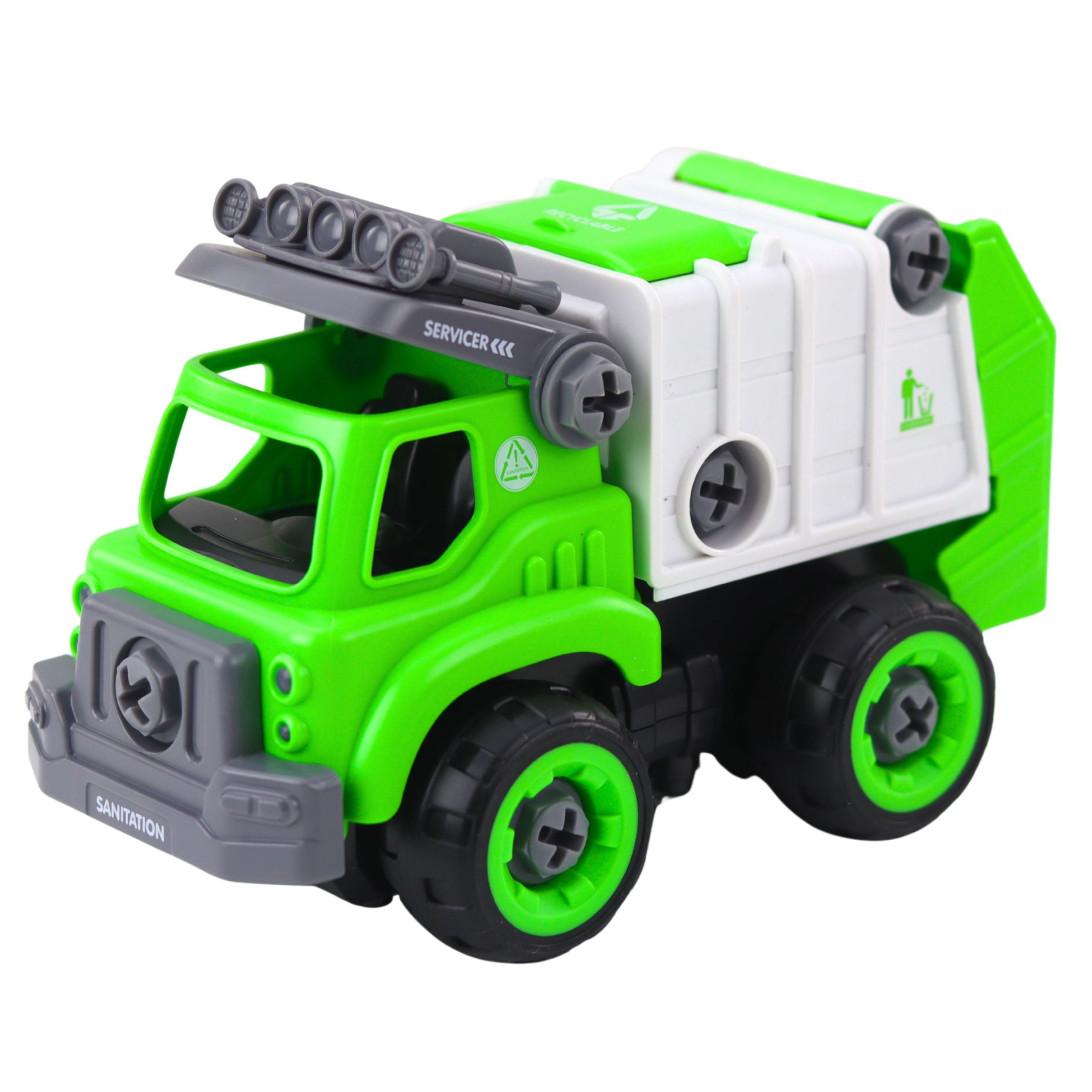 Garbage Truck Remote Controlled Rc Screwdriver Green 2 In 1