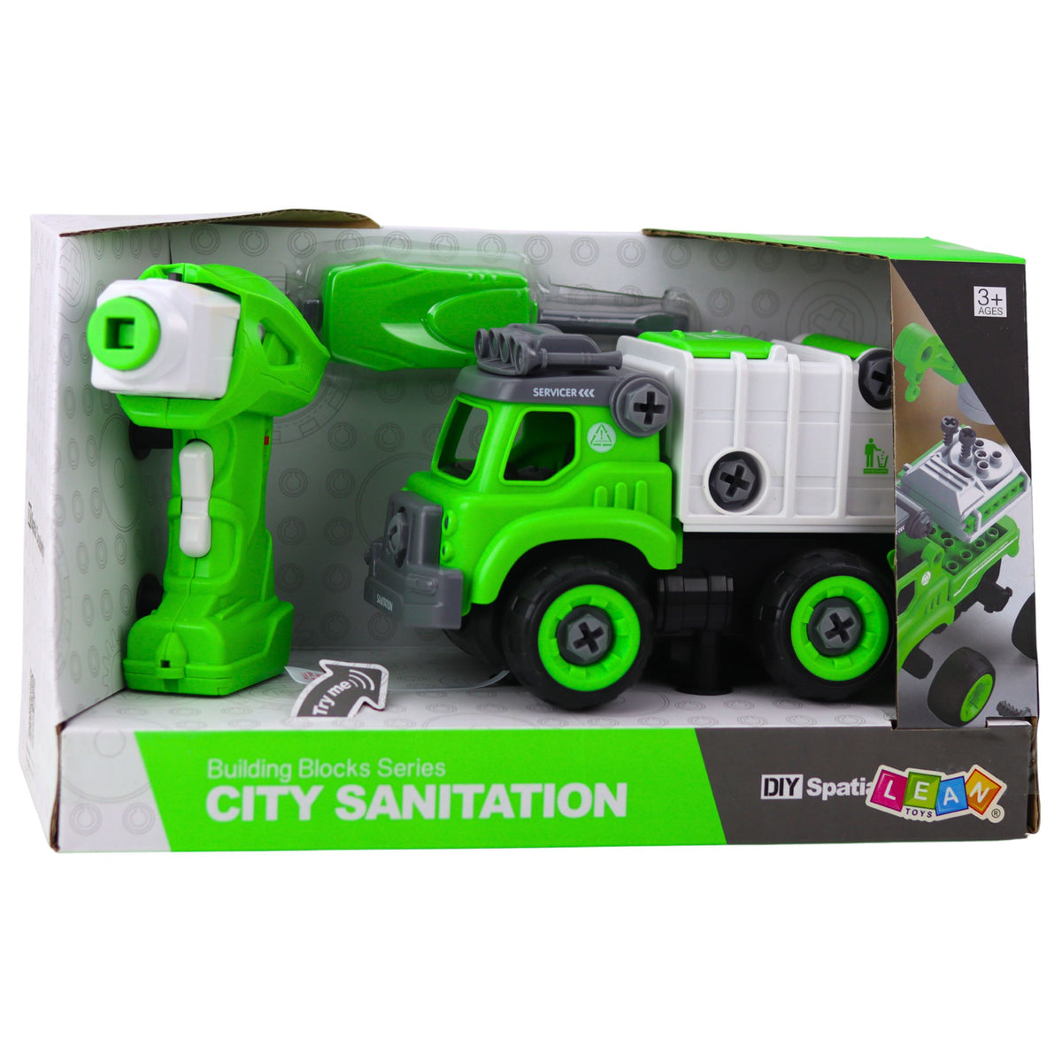 Garbage Truck Remote Controlled Rc Screwdriver Green 2 In 1