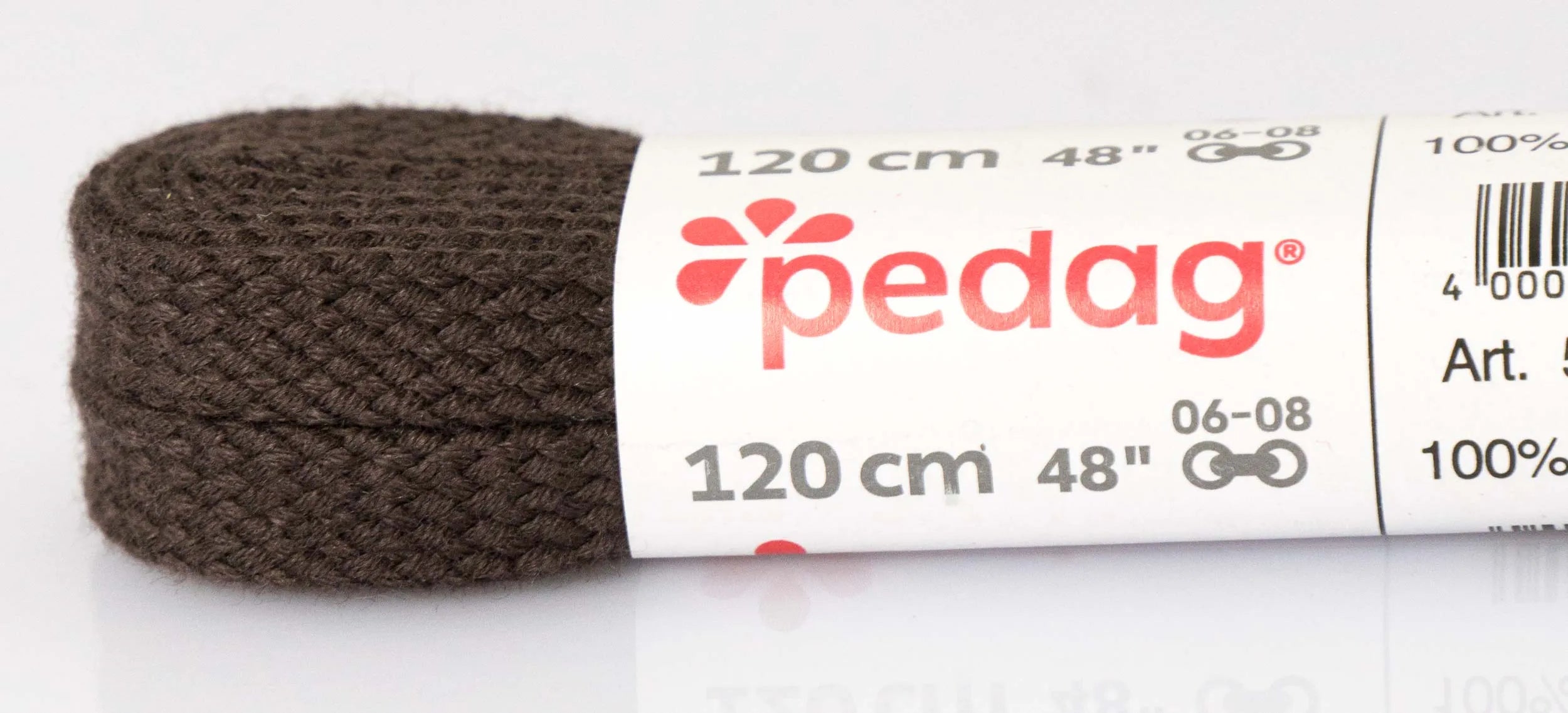 Pedag Sznurowadła płaskie szerokie 120 cm ciemnobrązowe