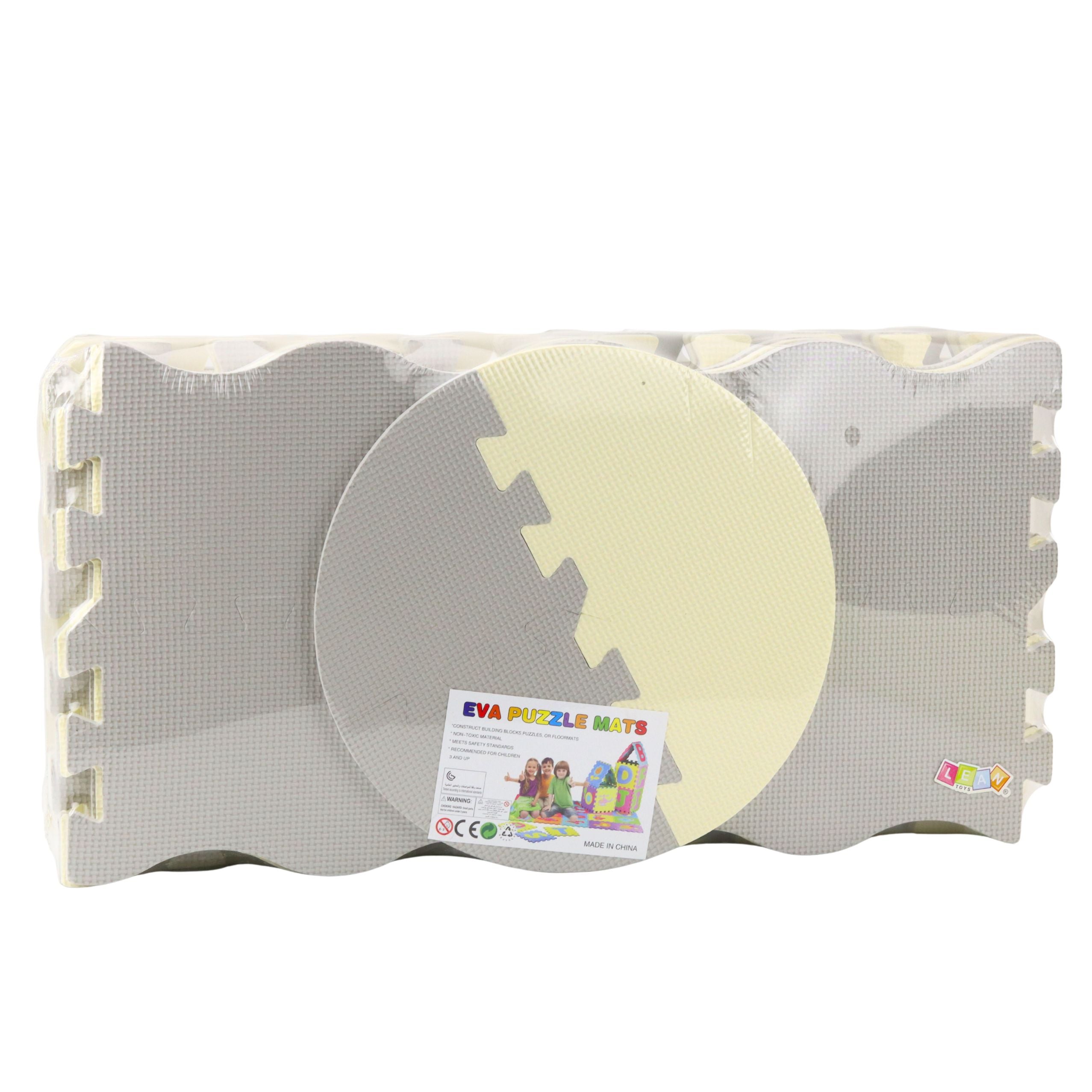 Soft Puzzle Educational Mat Playpen Eva Foam Beige Gray 25 Pcs.