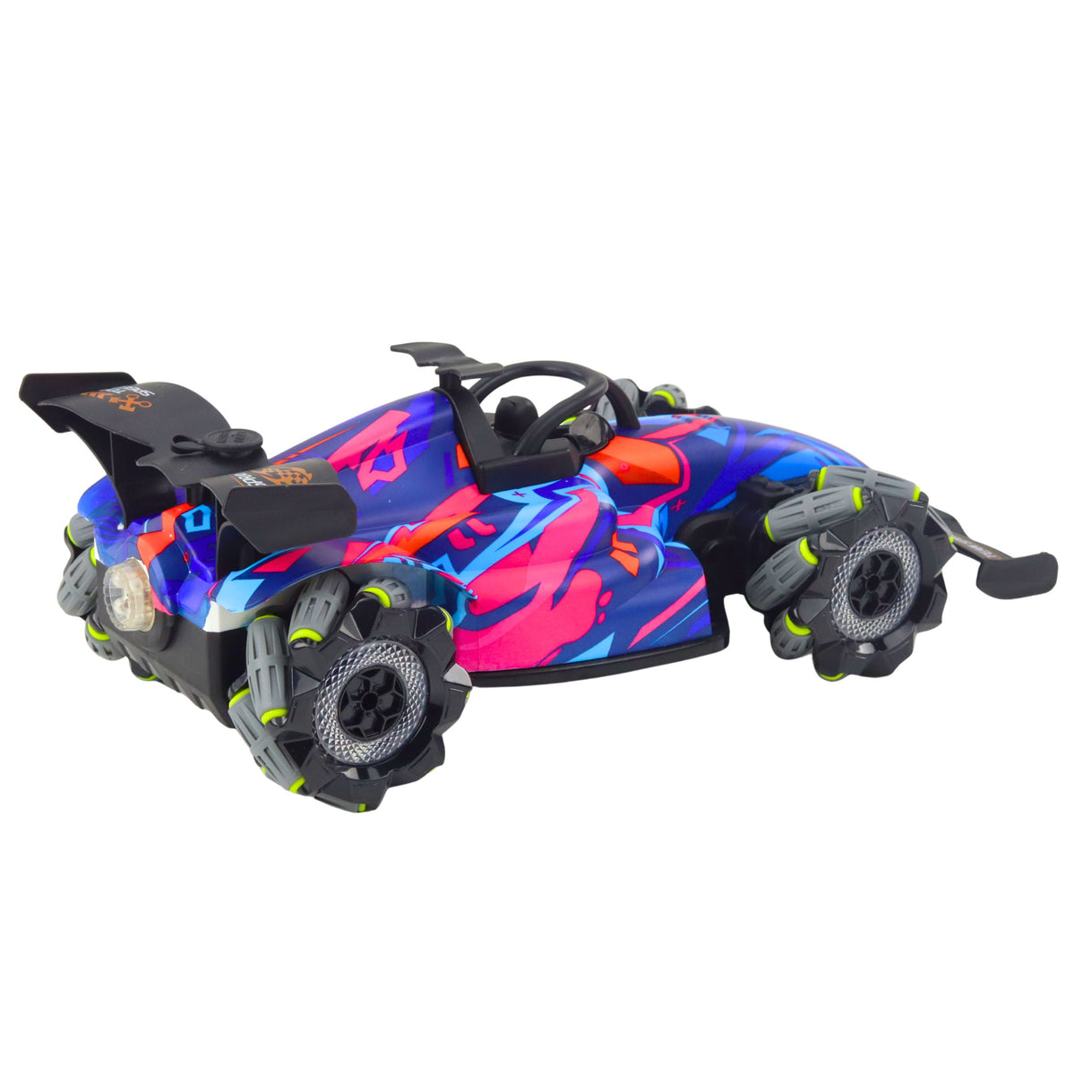 Rc Remote Controlled Racer 1:10 Lights Sounds Water Steam Blue