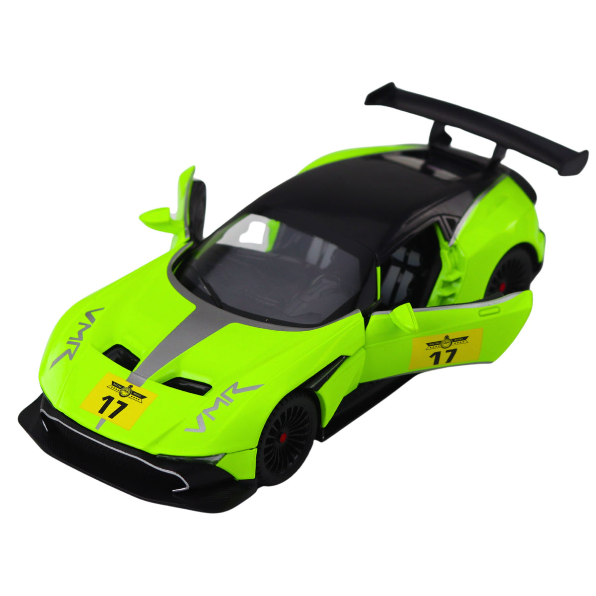 Sports Car With Pull-back Drive Lights Sounds Green 1:22