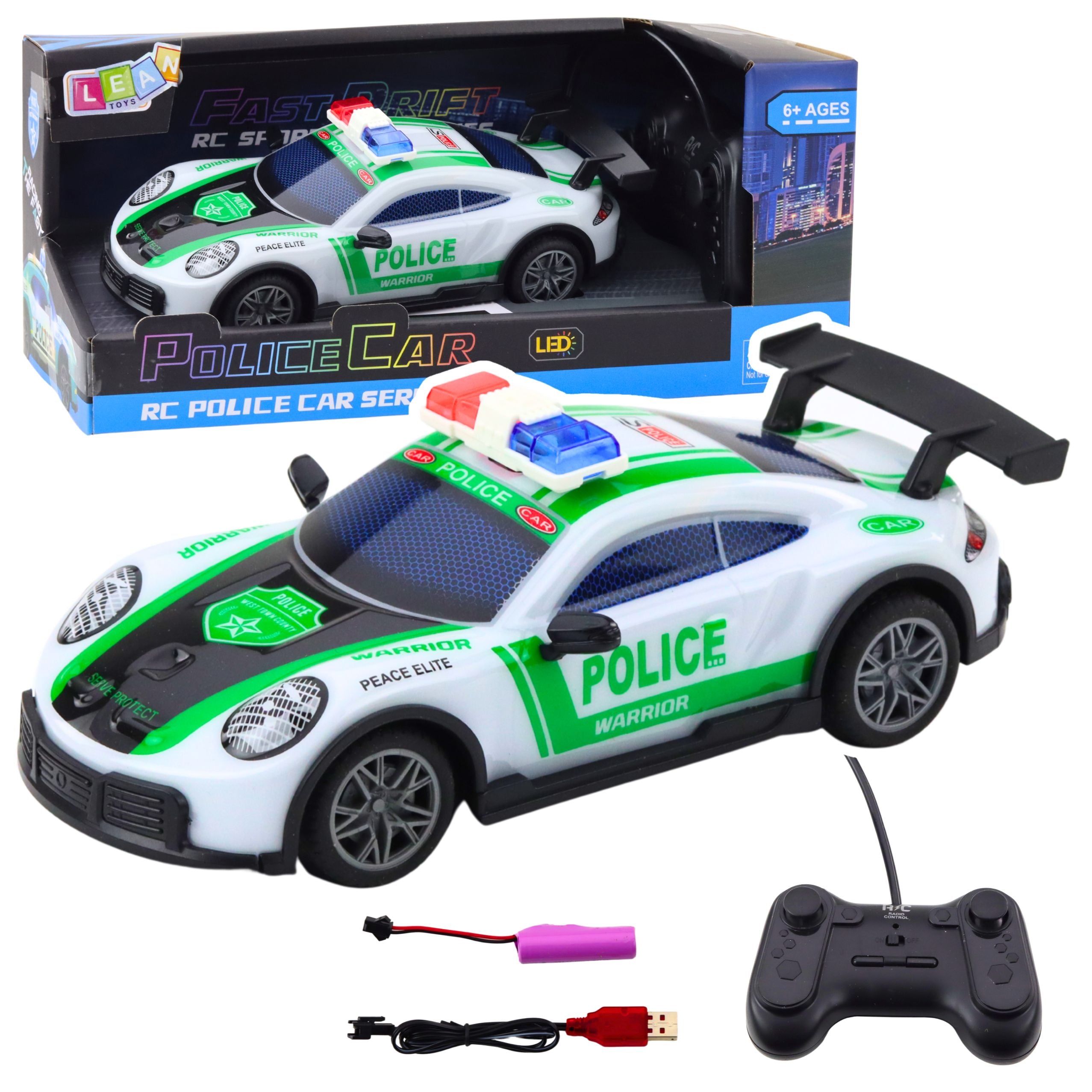 Rc Drift Police Sports Car With Led Lights 1:22