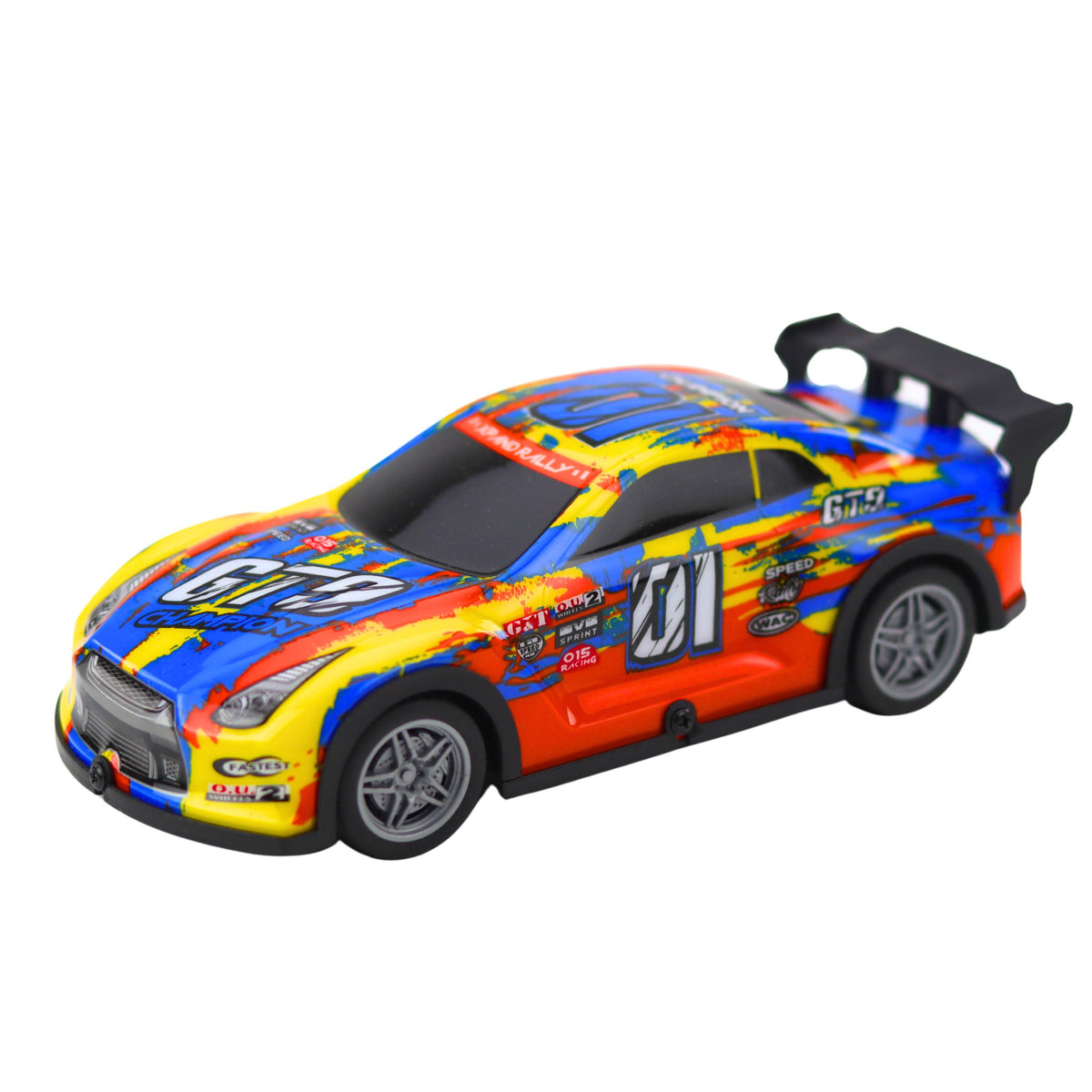 Rc Racing Car With A Glowing Body Blue And Yellow