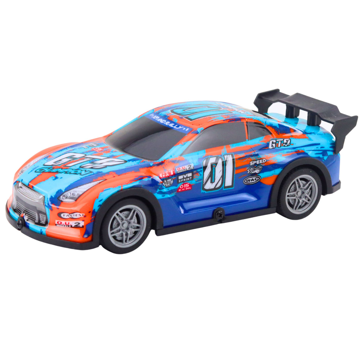 Remote Controlled Racing Car With Light-up Case Orange And Turquoise