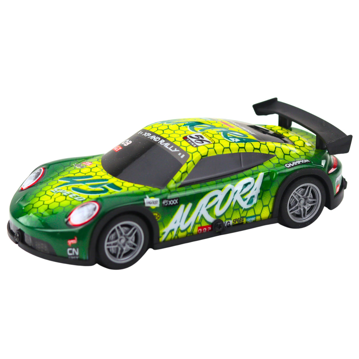 Rc Remote Controlled Racing Car With Glowing Body Green