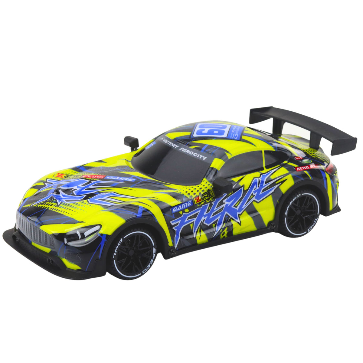 Rc Racing Car With Illuminated Body Yellow