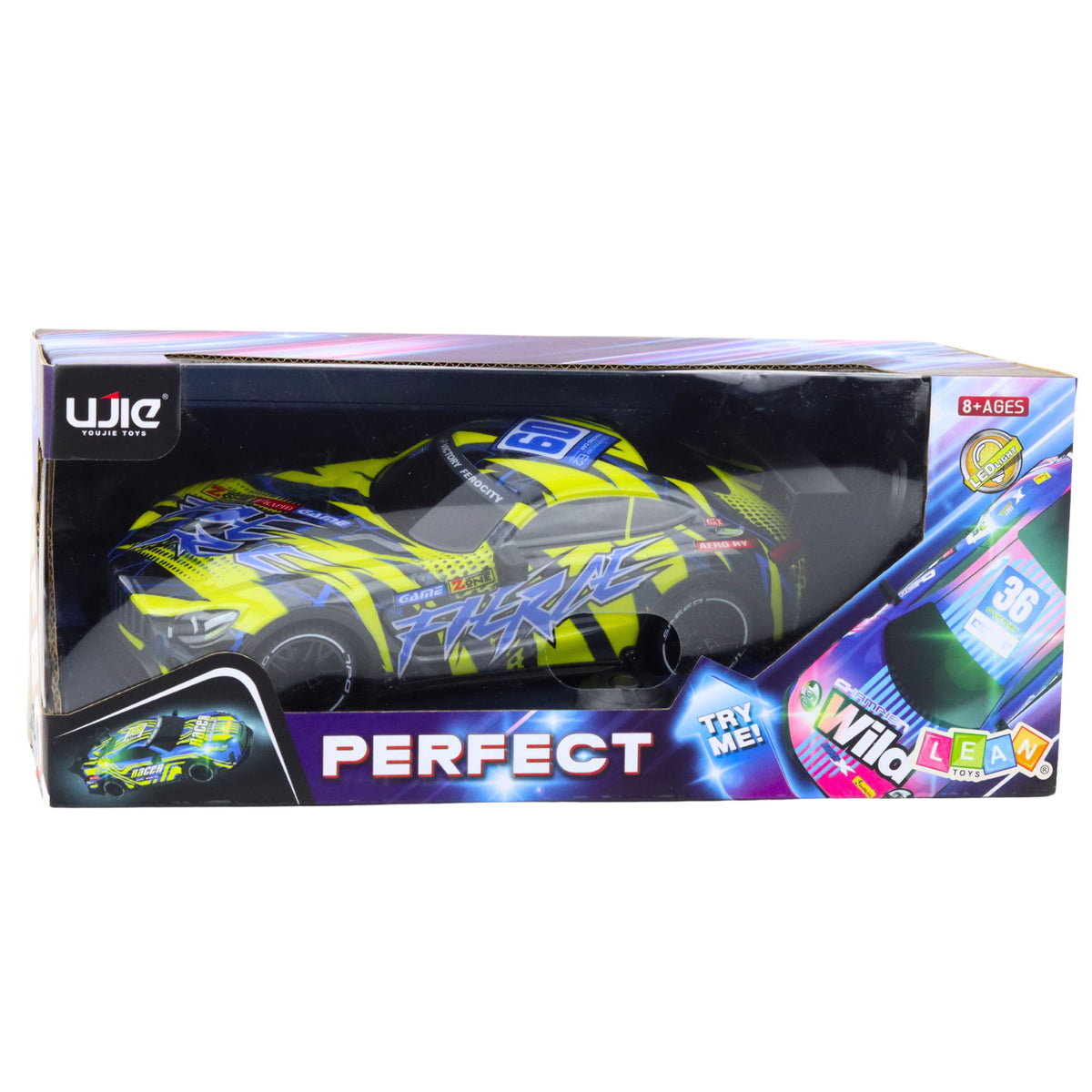 Rc Racing Car With Illuminated Body Yellow