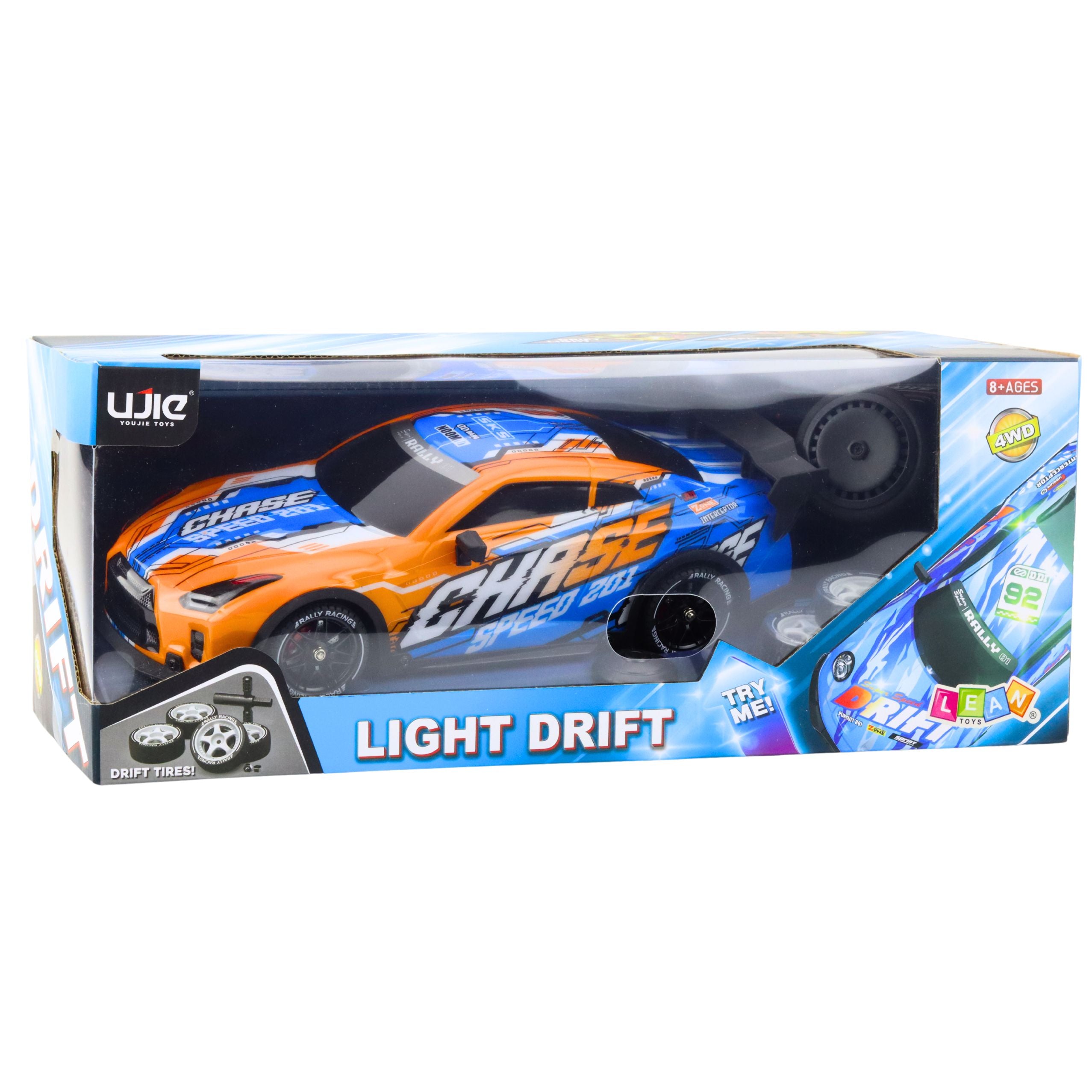 Rc Sports Car With Illuminated Drift Body Orange