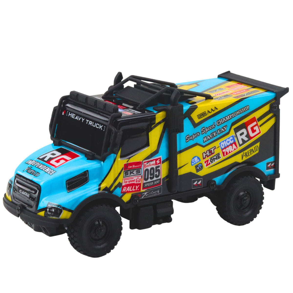 Rc Truck Remote Controlled Car Illuminated Turquoise Body