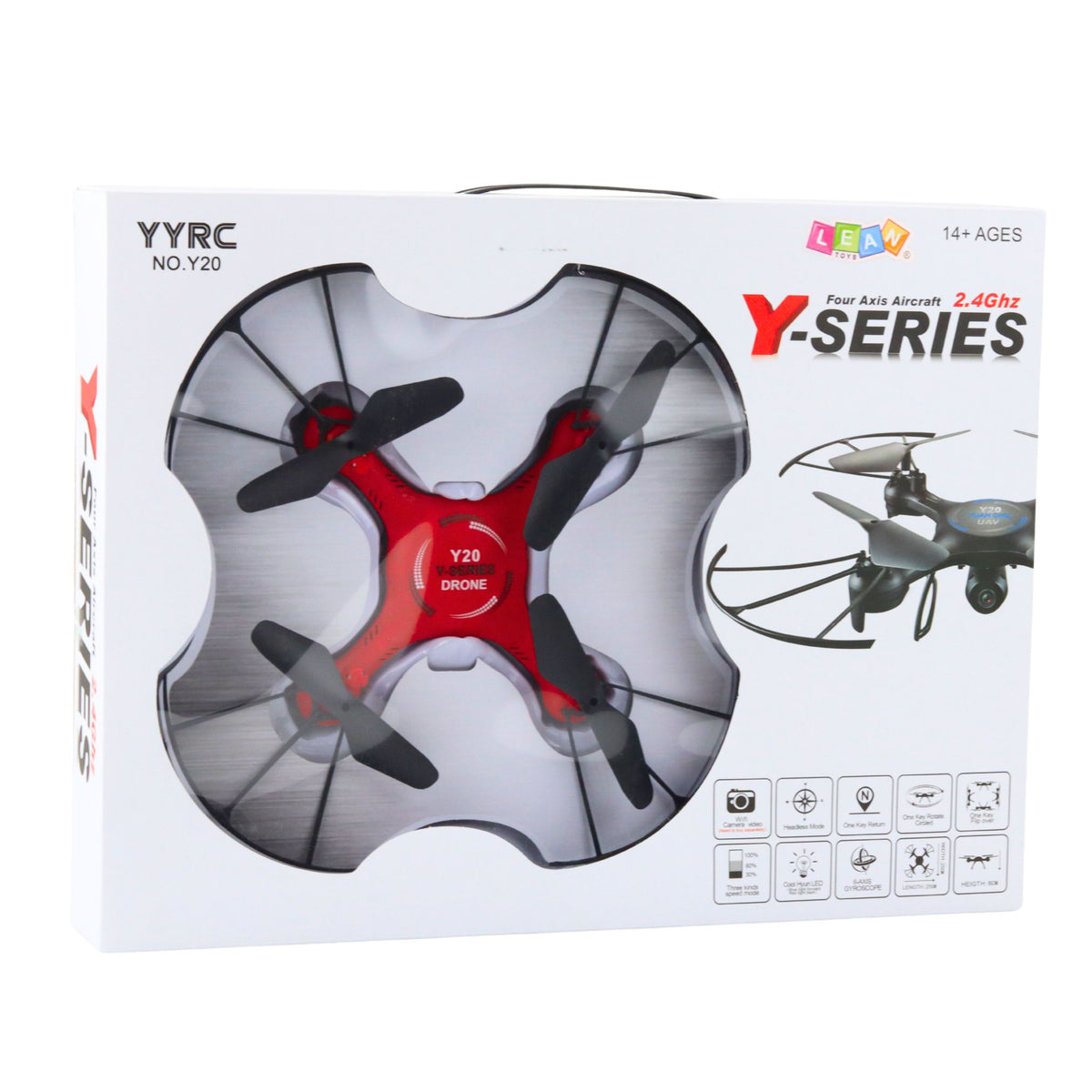 Y20 Ufo Remote Controlled Drone Lights 360° Rotation Red