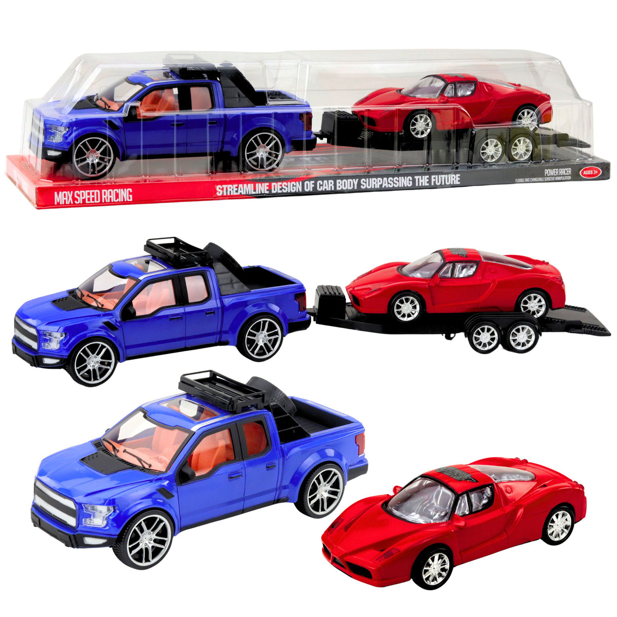 Off-road Vehicle With Tow Truck Sports Car Set