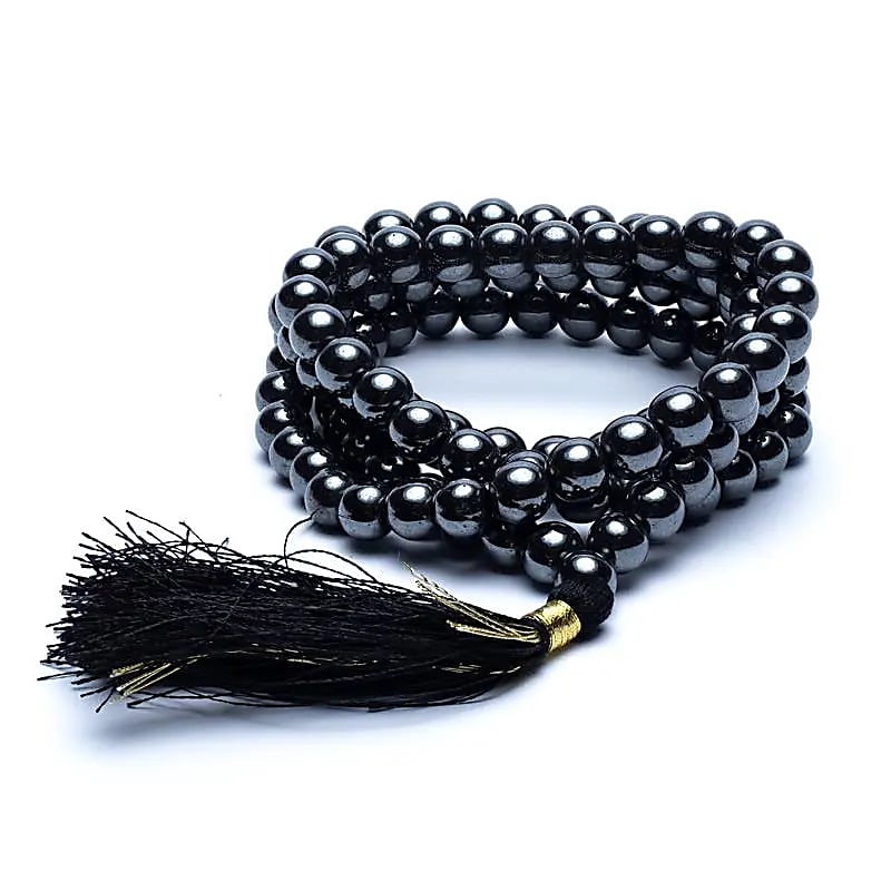 Mala Haematite Aa Quality 108 korálků + Brokátový sáček - 0,7 cm