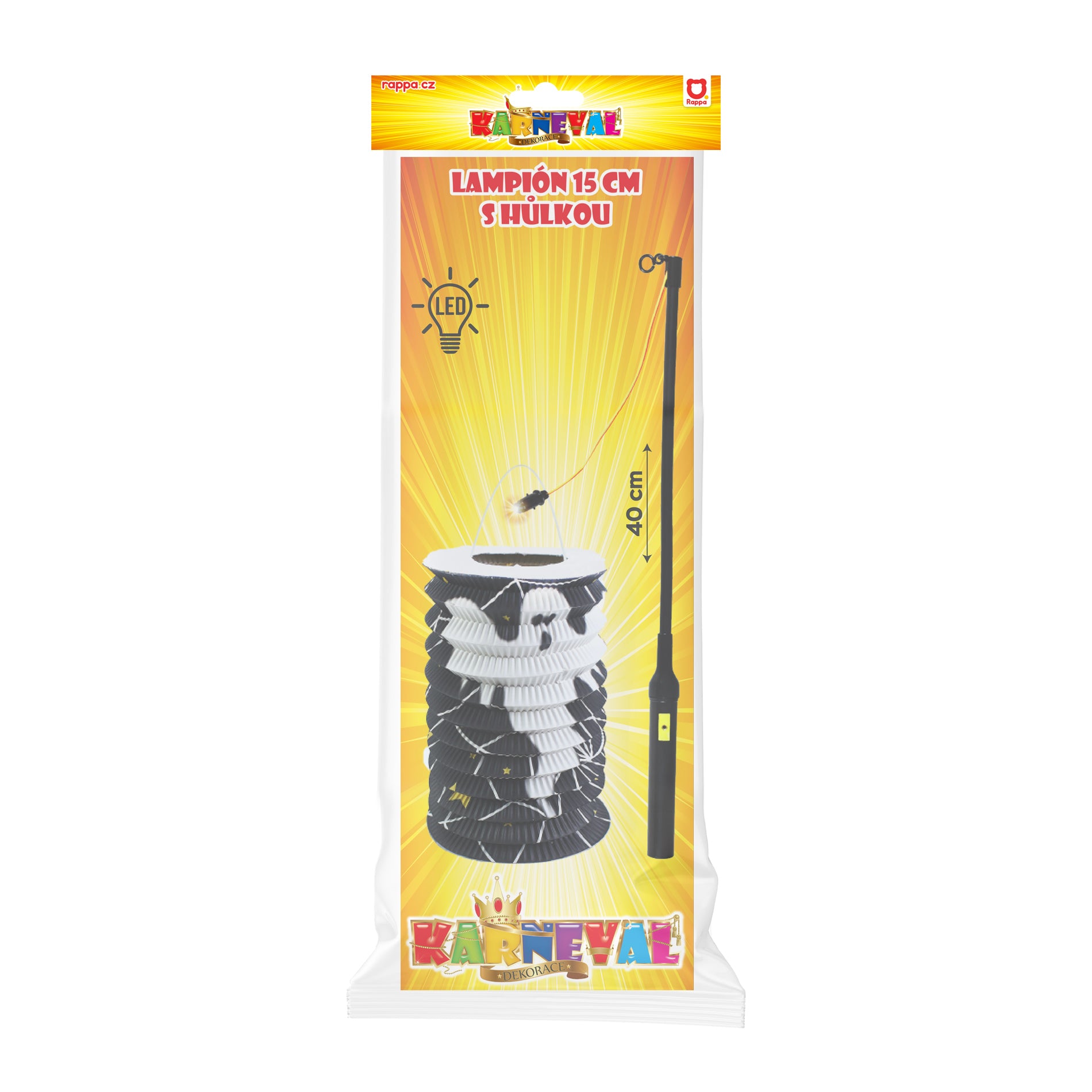 Lanterna Halloween 15 Cm Con Bastone 40 Cm
