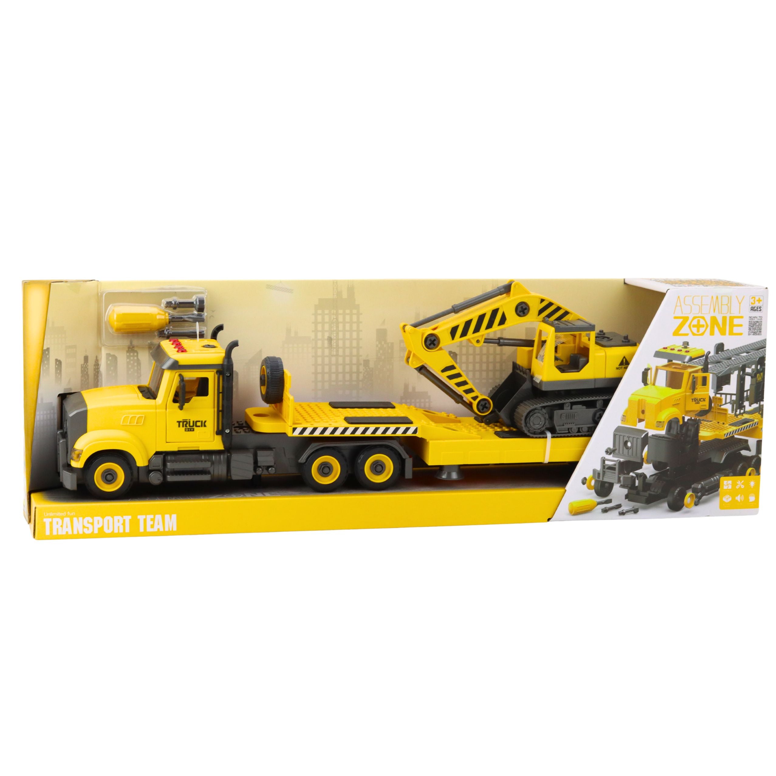 Diy Tow Truck Turning Crawler Excavator Lights Sounds