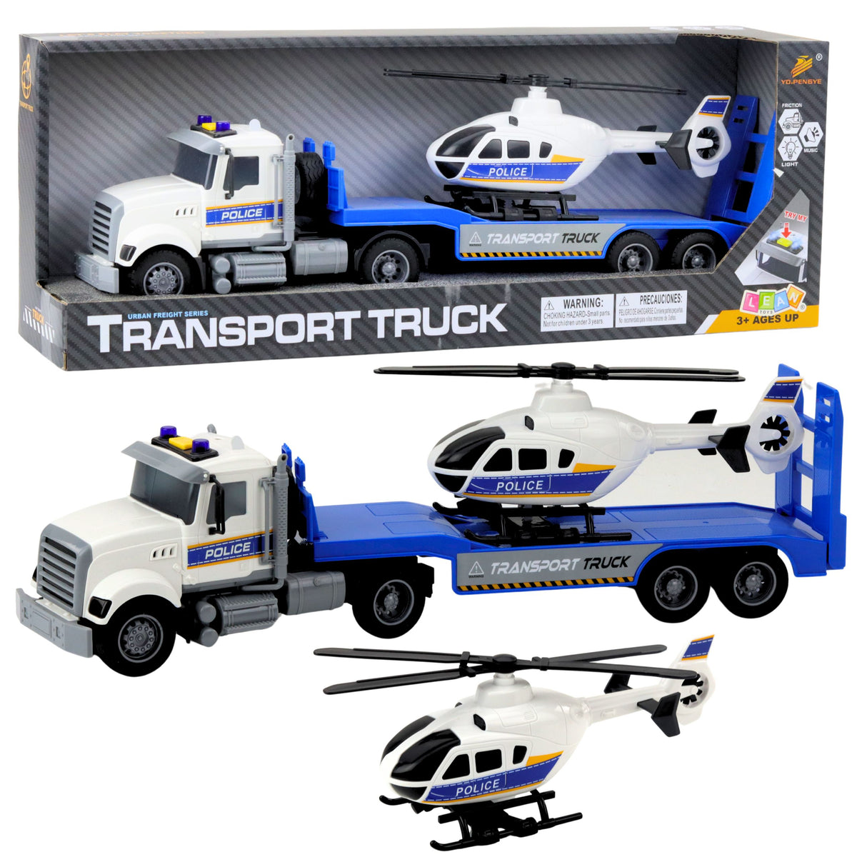Ensemble de lumières et de sons d'hélicoptère de camion de transport de police