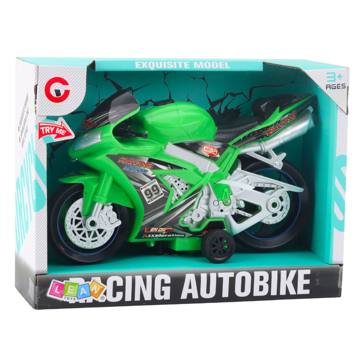 Racing Bike Racer Drive Lights Sounds Green