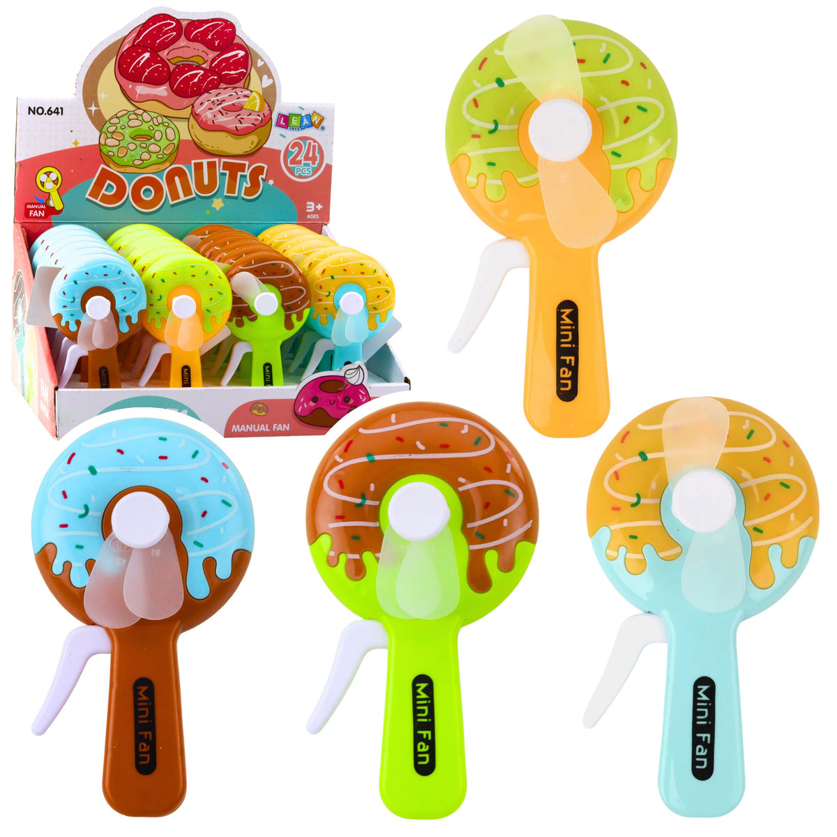 Abanico de mano Mini Donut Molinete para niños 4 diseños