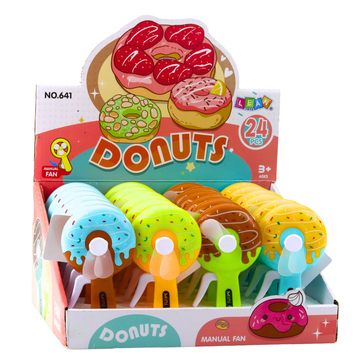 Abanico de mano Mini Donut Molinete para niños 4 diseños