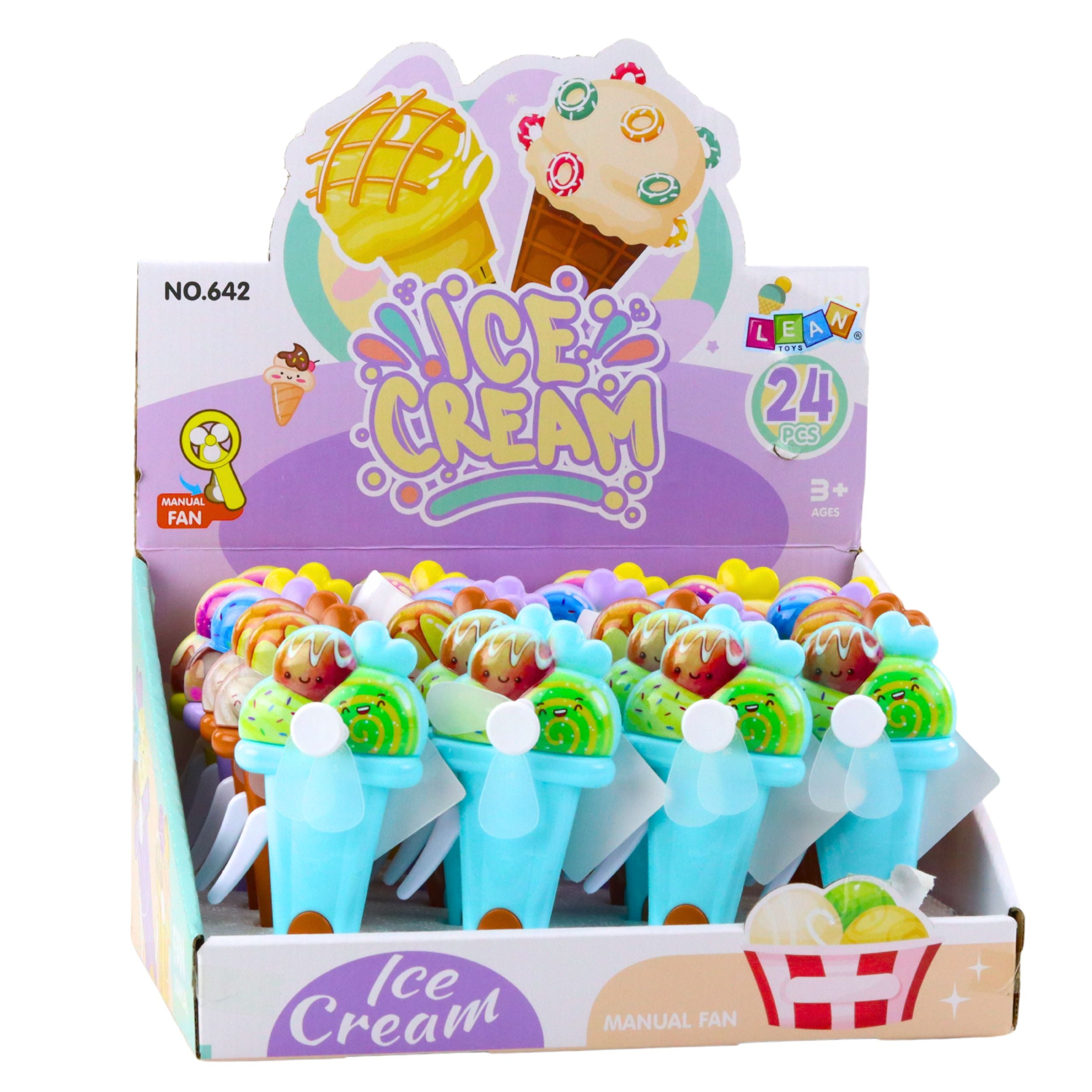 Pinwheel Fan For Children Mechanical Drive Ice Cream Mix Color