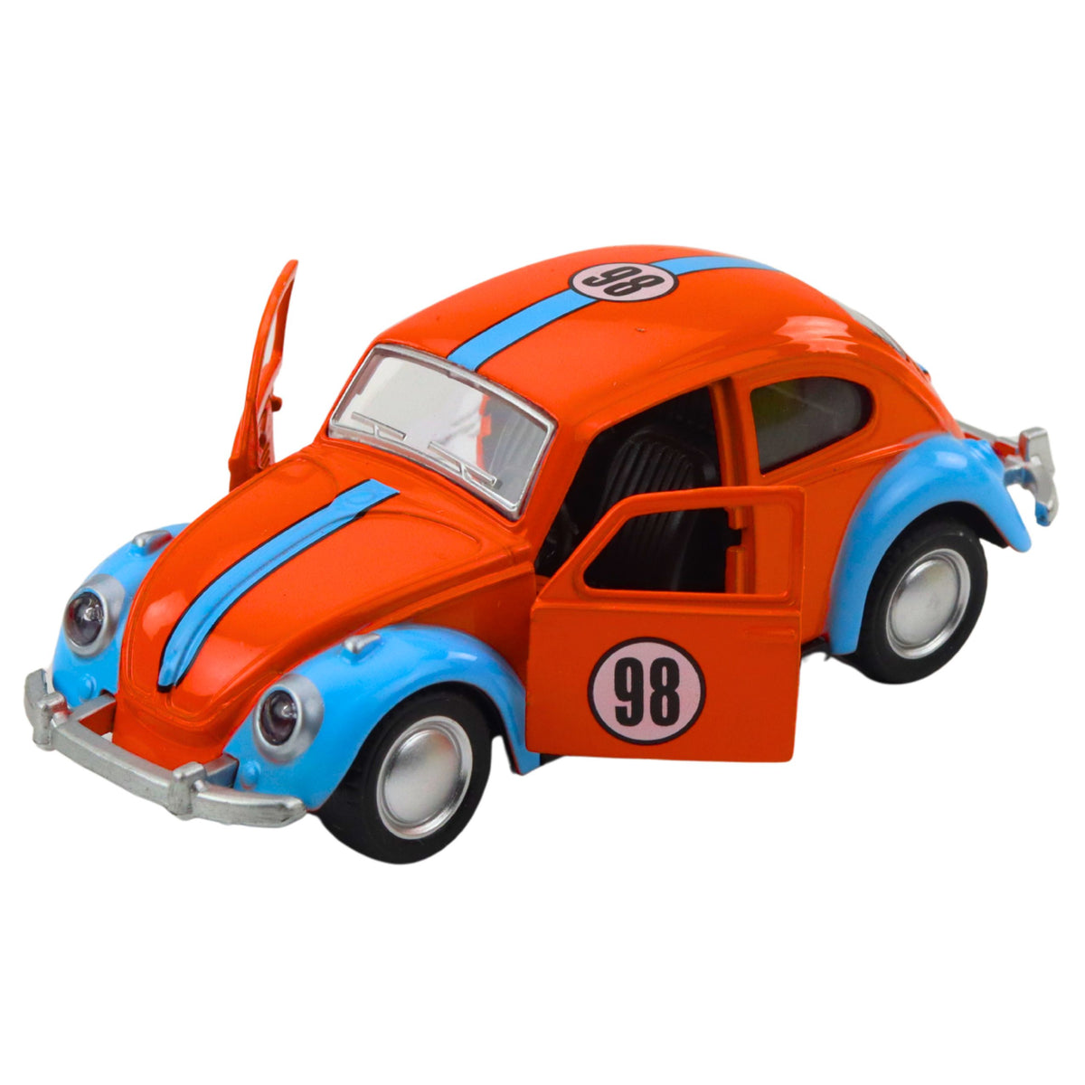 Classic Beetle Car Metal Pull-back Drive Opening Doors Mix