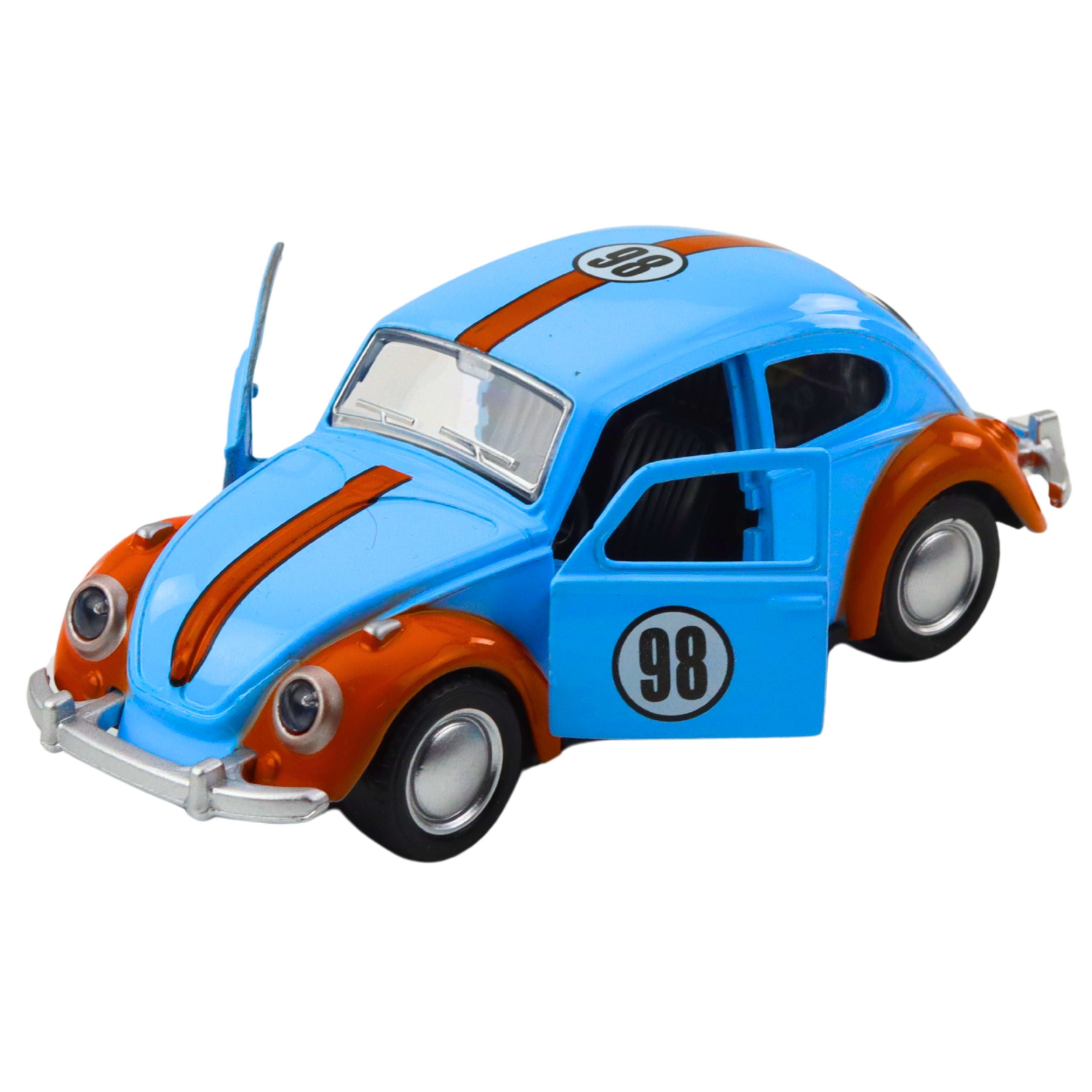 Classic Beetle Car Metal Pull-back Drive Opening Doors Mix