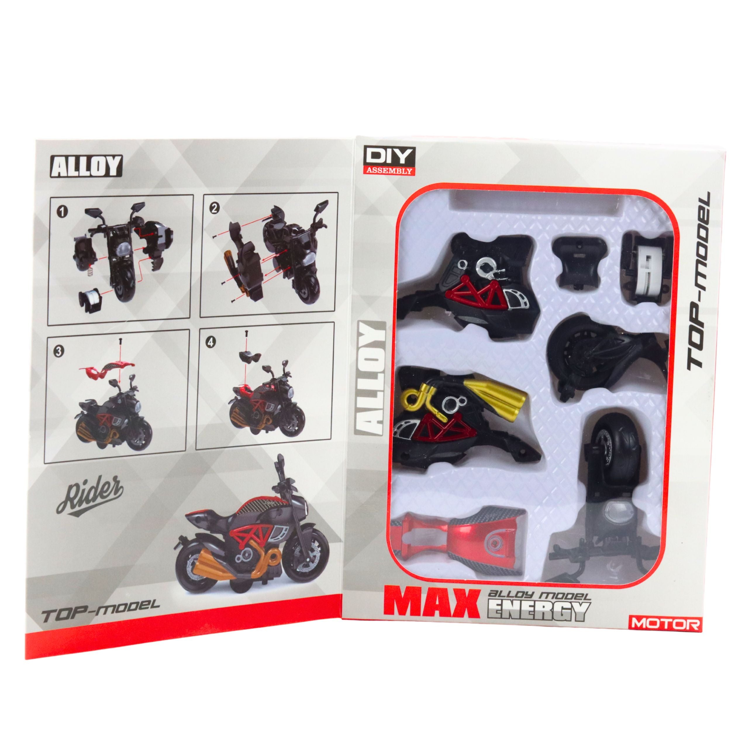 Motorcycle To Assemble Twisting Metal 1:14 Diy Red