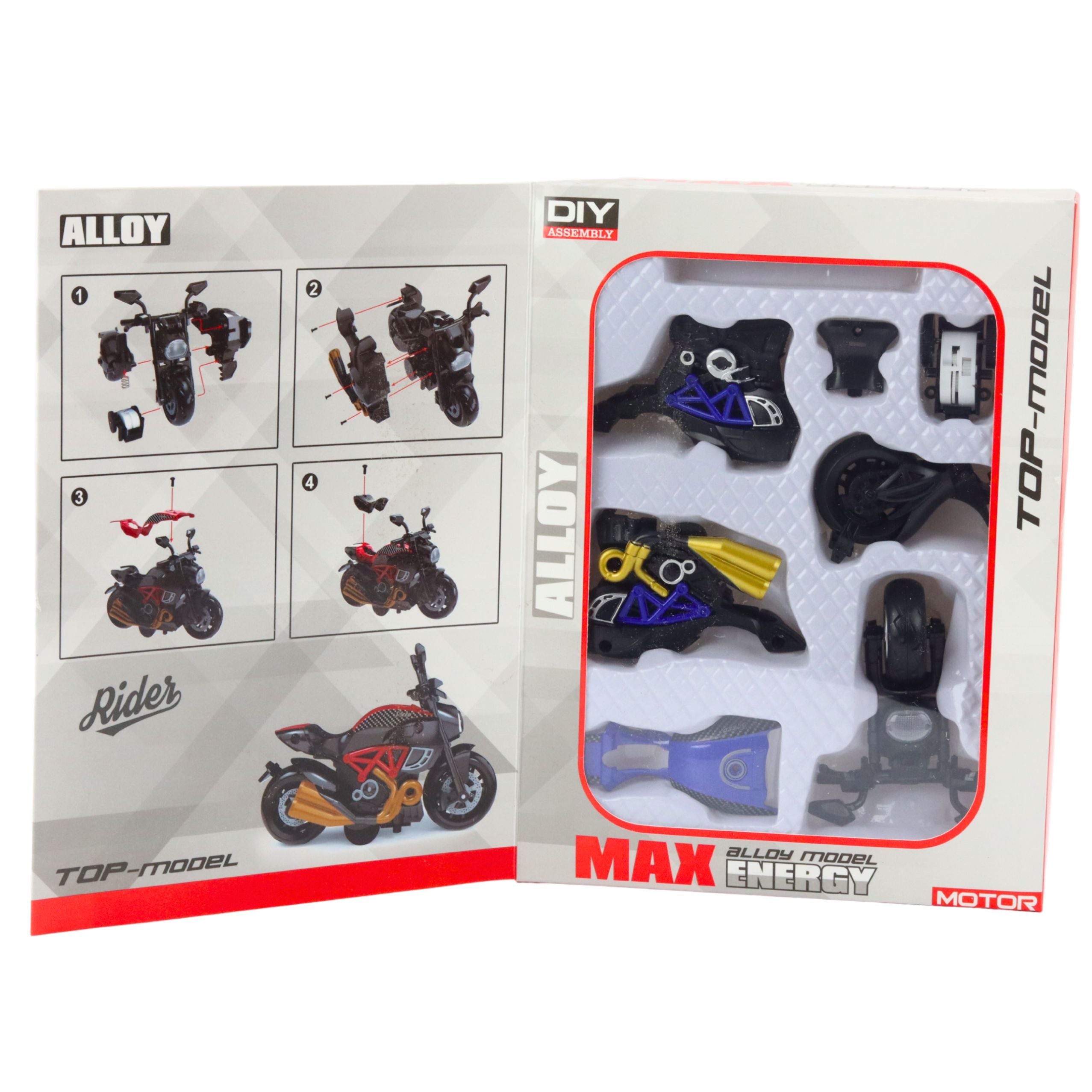 Motorcycle To Assemble Twisting Metal 1:14 Diy Blue