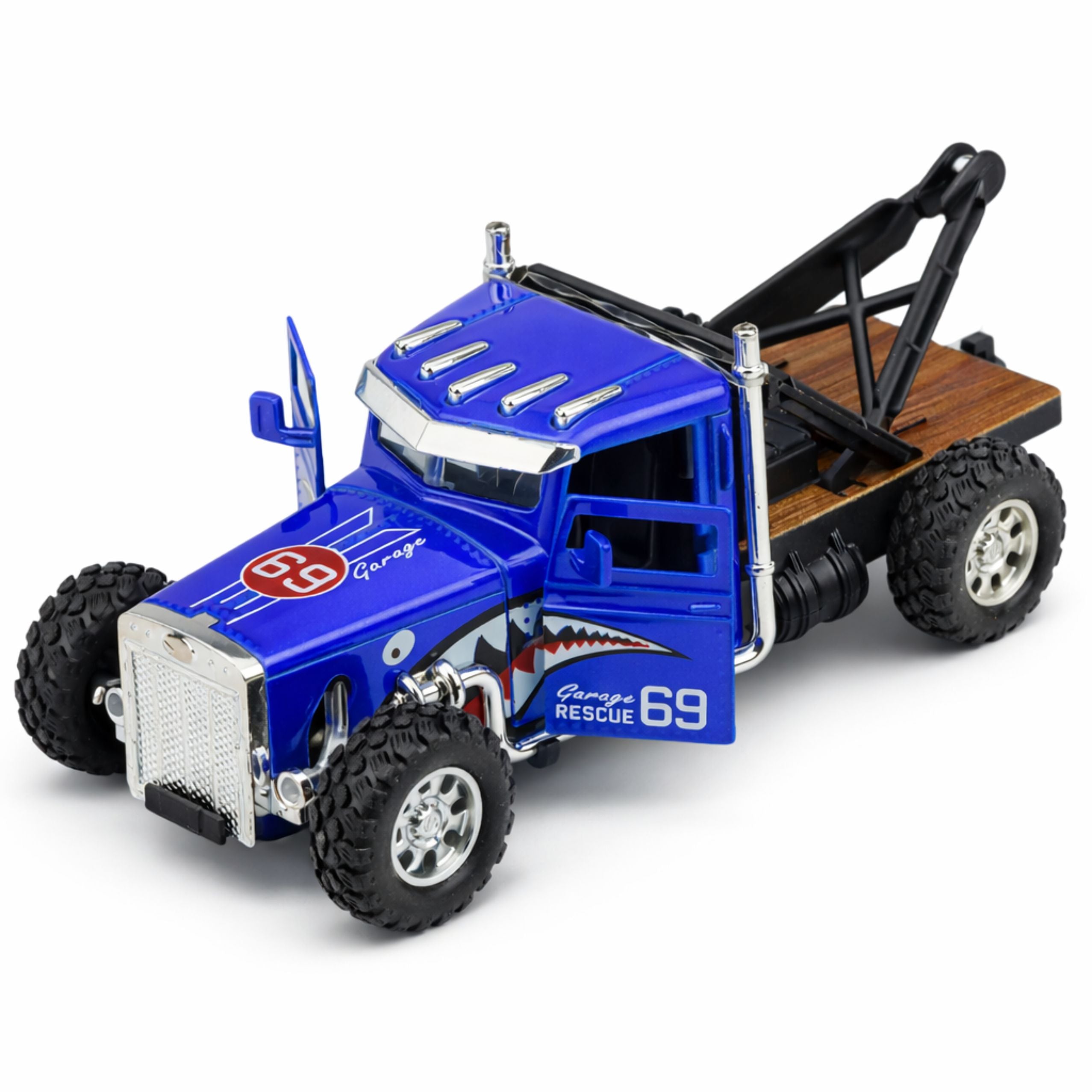 Classic Tow Truck With Pull-back Drive Metal Opening Doors 1:32 Mix