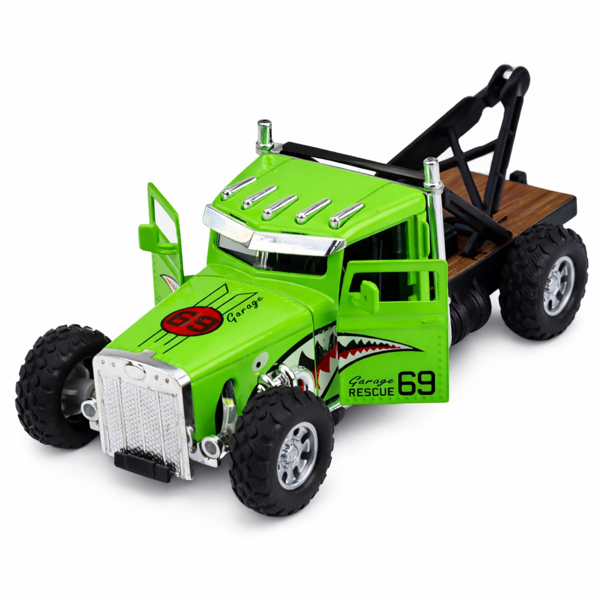 Classic Tow Truck With Pull-back Drive Metal Opening Doors 1:32 Mix